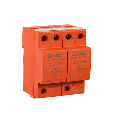 GADA Class I 25KA AC 280V 385V Lighting Single Phase Surge Arrester G20-A25-2P