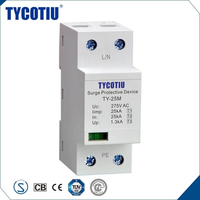The surge arrester is suitable for TYCOTIU TY-25M 1P 25kA system TYCOTIU TY-25M 1P 25kA single-phase TN type 1 SPD low voltage AC lightning protection surge arrester